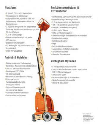 Vertikalmastbühne Toucan 10E  Arbeitshöhe 10,10 m