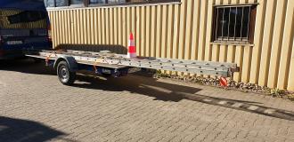 Anhänger 1,1 to BLAU 4 x 1 m  Langguttransporter