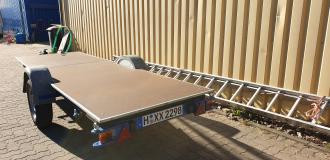 Anhänger 1,1 to BLAU 4 x 1 m  Langguttransporter