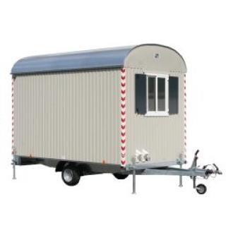 Bauwagen L: 5,13m / B: 2,34m / H: 3,02m,  1-achsig, 80 km/h