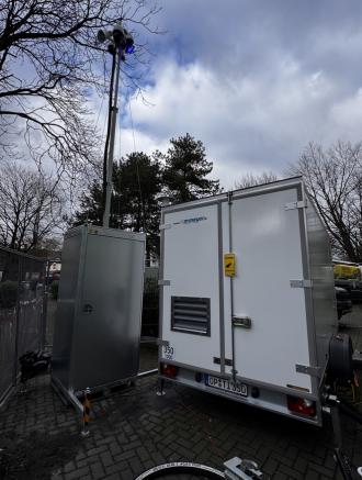 Kameraüberwachungsturm Mobile Videoüberwachung. Sofort einsatzbereit. 24/7 bundesweit
