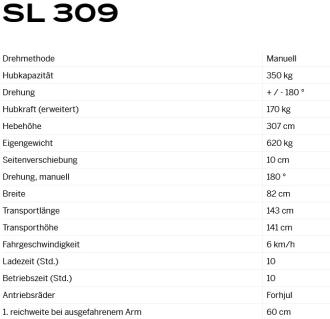 Glasroboter Smartlift SL 309 Tragkraft 350 kg max. Hubhöhe 3,07 m
