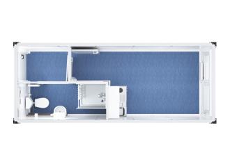 Raumcontainer mit WC/DU/Miniküche Raum- & Bürocontainer 20 ft 