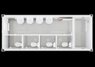 WC-Container Damen mit Flur Sanitärcontainer