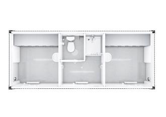 WC-/Dusch-Container Schwarz-Weiß Schleusencontainer Sanitärcontainer