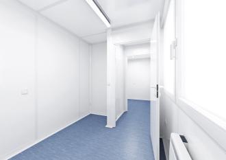 Raumcontainer raumgeteilt mit Windfang Raum- & Bürocontainer 20 ft