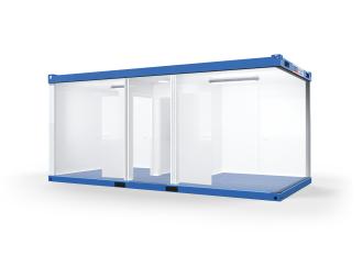 Raumcontainer raumgeteilt mit WF 6 x 3 m Raum- & Bürocontainer