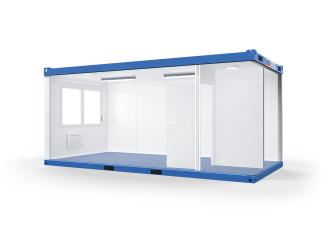 Raumcontainer mit Windfang 6 x 3 m Raum- & Bürocontainer