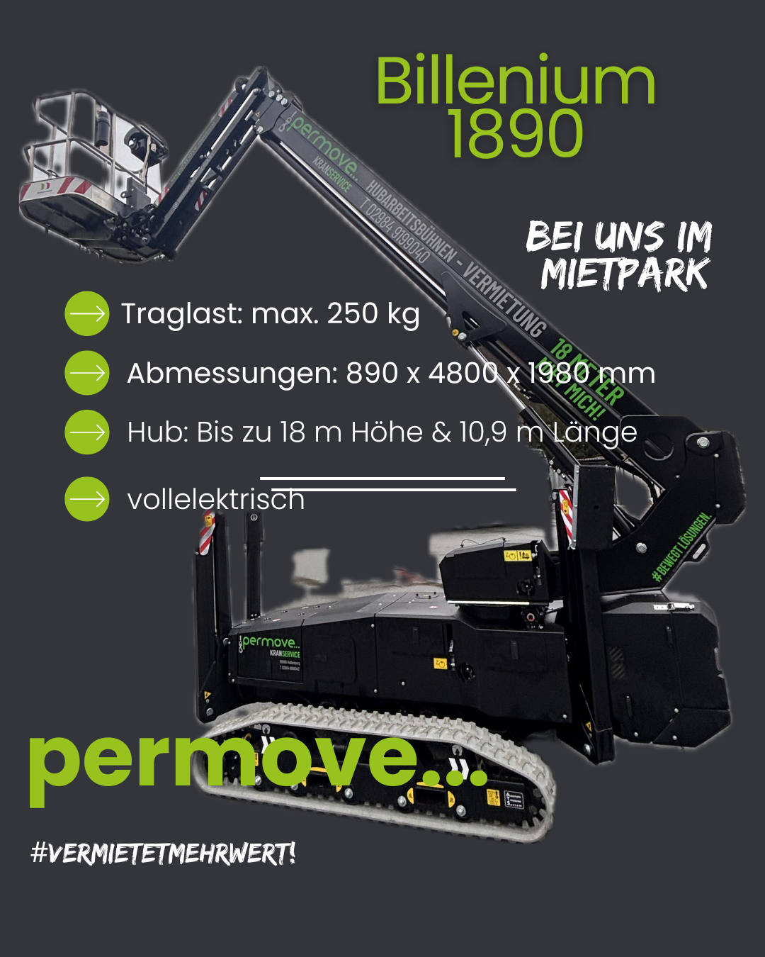 Raupenarbeitsbühne Almac Millennium 1890 EVO mieten