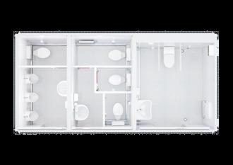 BASIC LINE WC D/H/CAP WC Container Toilettencontainer barrierefrei Damen und Herren