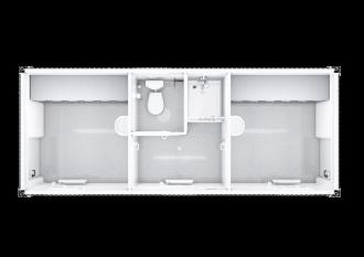 WC-/Dusch-Container Schwarz-Weiß Schleusencontainer Sanitärcontainer