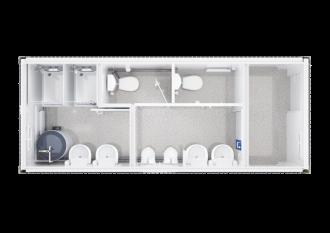 WC-/Dusch-Container Kombi mit Flur Sanitärcontainer