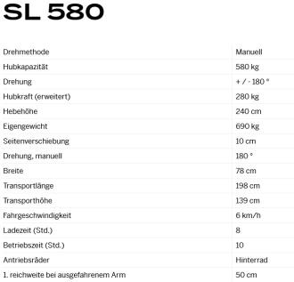 Glasroboter SmartLift SL 580, Tragkraft 580 kg, max. Hubhöhe 2,40 m