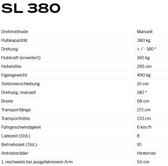 Glasroboter SmartLift SL 380 Tragkraft 380 kg max. Hubhöhe 2,65 m
