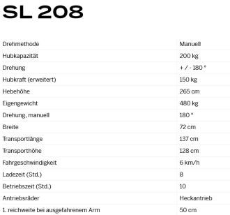 Glasroboter SmartLift SL 208 Tragkraft 150 Kg max. Hubhöhe 2,65 m