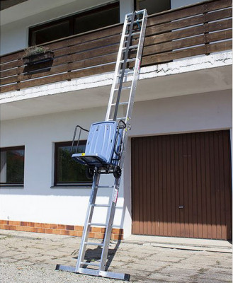 Akku Leiterlift 10m | GEDA | Bauaufzug | Schrägaufzug