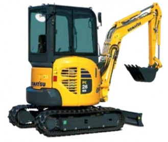 Komatsu PC 26 Minibagger einfach mieten Tagestarif Wochentarif Monatstarif Eberswalde