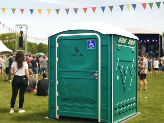 Toilettenkabinen Barrierefrei - Sacofa Barrierefrei mit Handwaschbecken (für Event, private Feier, Gartenparty, Freizeitgelände, Baustelle) 