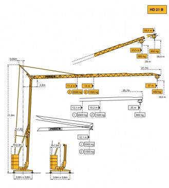 Baukran Potain HD 21 B Mannheim
