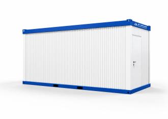Raumcontainer mit WC und Dusche, Poliercontainer 20 ft Flexibles Komplett-Paket z.B. als Aufenthalt- und Schlafcontainer, Raum- und Wohncontainer