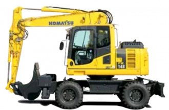 Komatsu PW 140 Mobilbagger einfach mieten Tagestarif Wochentarif Monatstarif Eberswalde