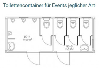 Toilettencontainer für Events und Baustellen