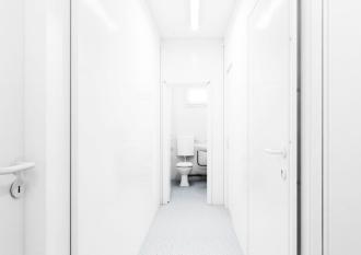 Sanitärcontainer WC-Container D/H mit Flur/Miniküche