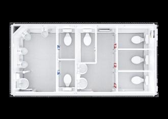 BASIC LINE PLUS WC D/H Toiletten Container Damen und Herren